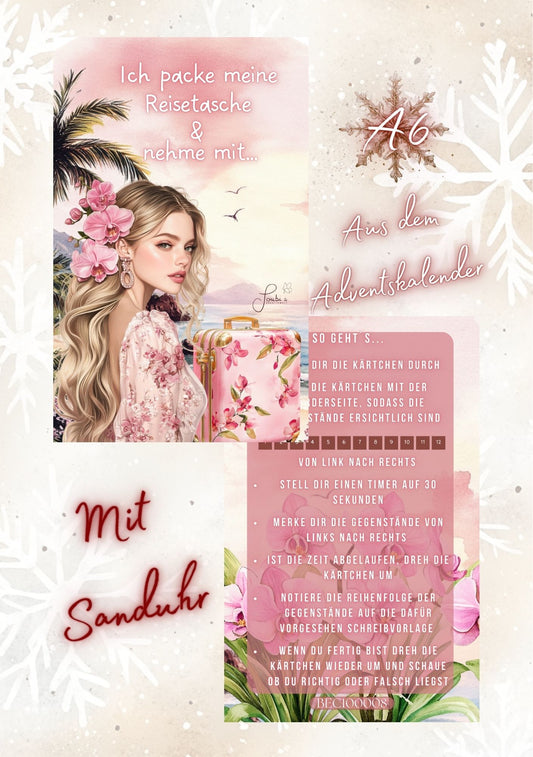 Ich packe meine Reisetasche...