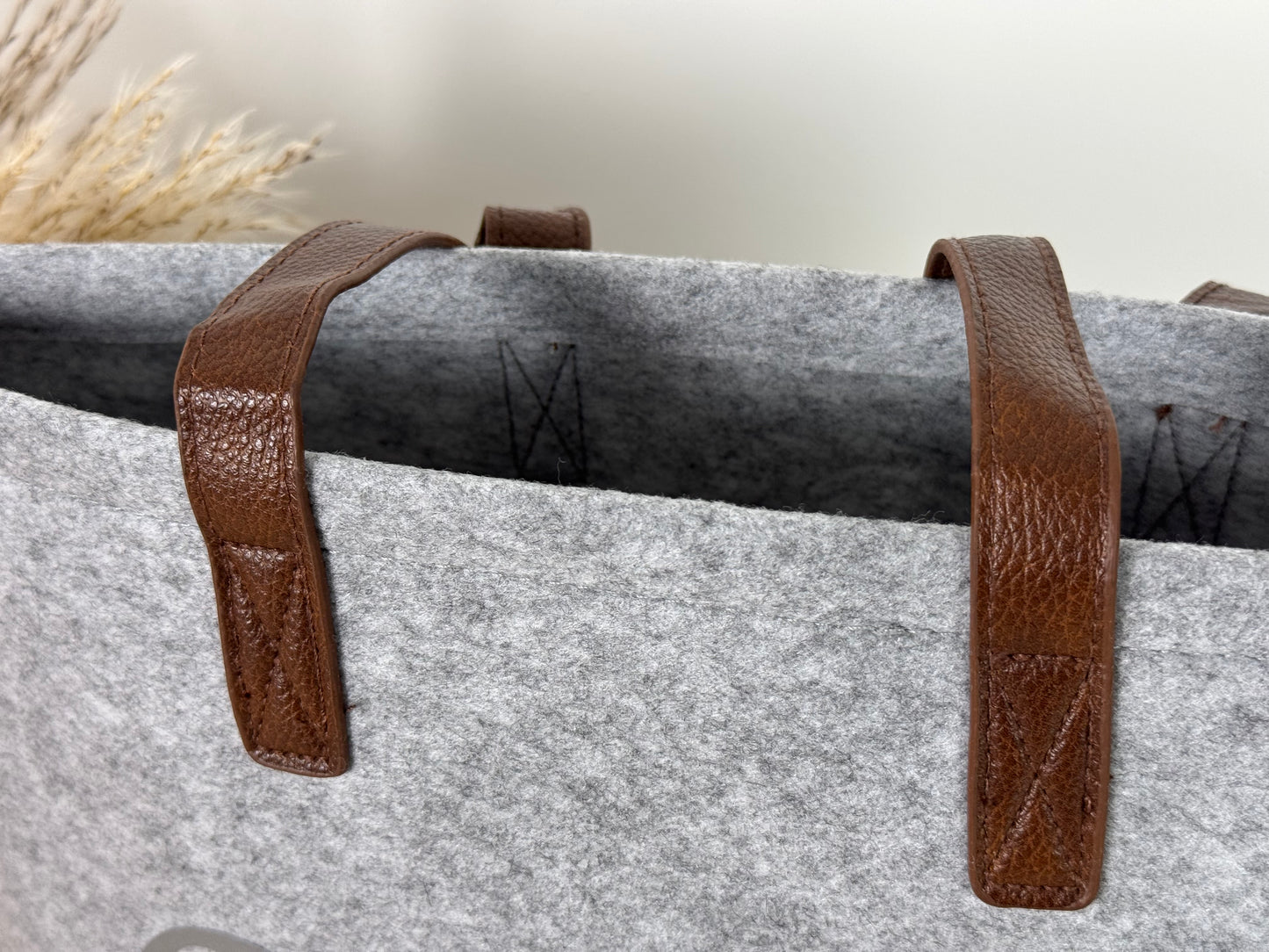Filz Shopper mit Kunstleder Henkel