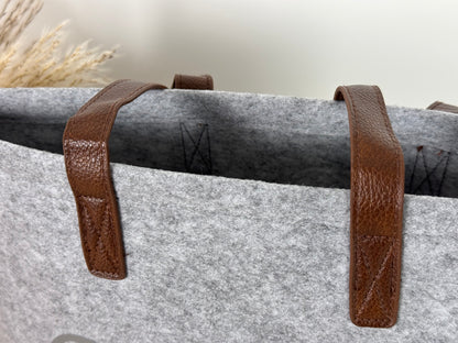 Filz Shopper mit Kunstleder Henkel